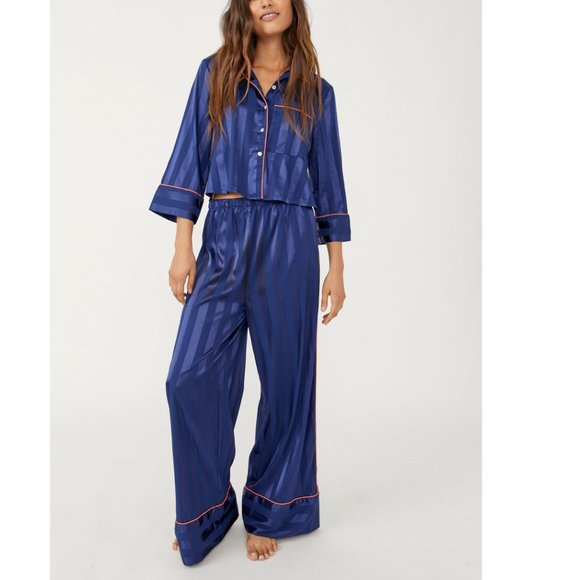 Free People Other - 🎉LAST CHANCE🎉 NWT Free People Pajama Party Sleep Set / Navy Peony